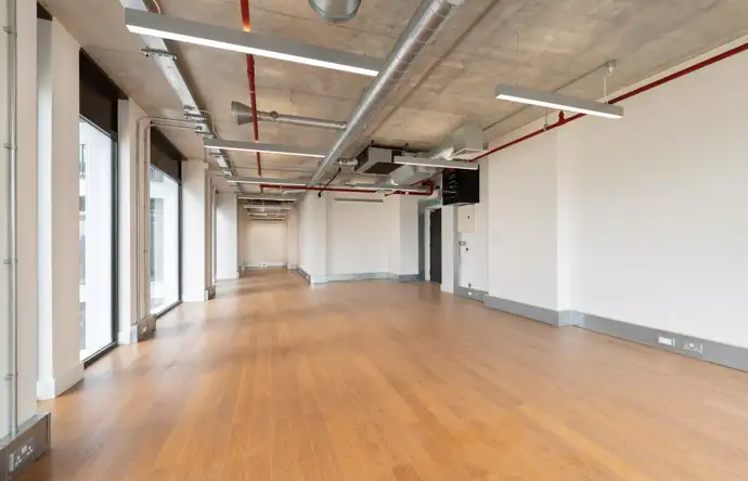 Office space to rent at Mirror Works, 12 Marshgate Lane, London, unit MI.103, 874 sq ft (81 sq m).